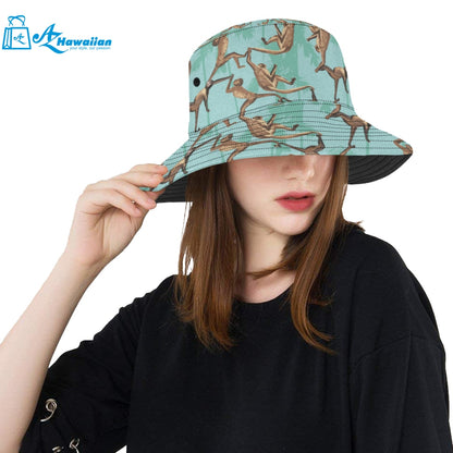 Monkey Palm tree background Unisex Bucket Hat