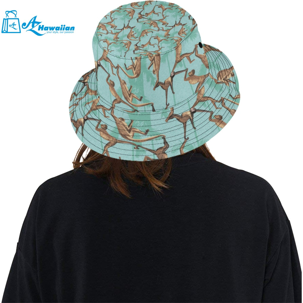 Monkey Palm tree background Unisex Bucket Hat