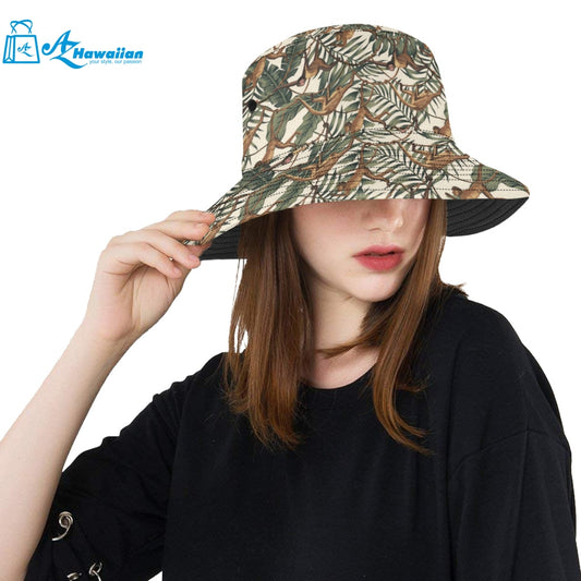 Monkey tropical leaves background Unisex Bucket Hat