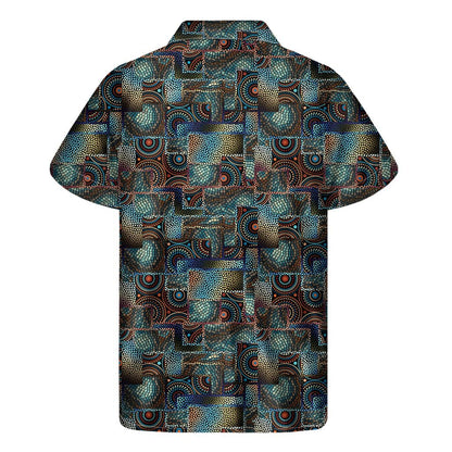 Mosaic Patchwork Pattern Print Mens Short Sleeve Shirt Hawaiian
