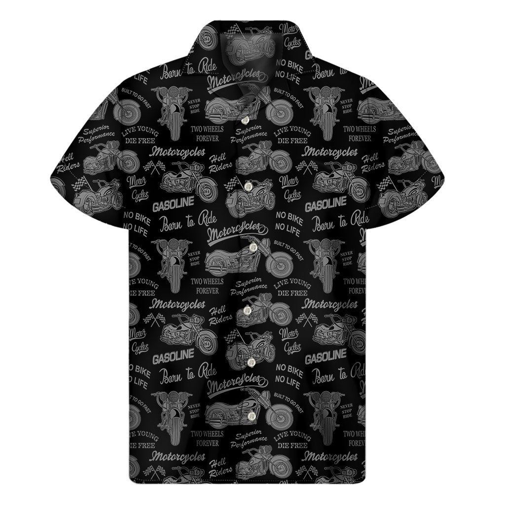 Motorcycle Quote Pattern Print Mens Short Sleeve Shirt Hawaiian