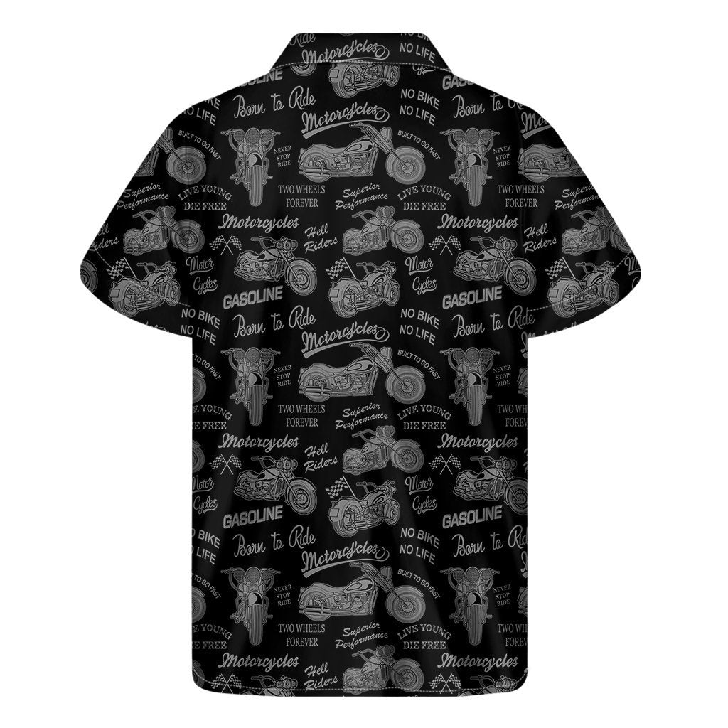 Motorcycle Quote Pattern Print Mens Short Sleeve Shirt Hawaiian