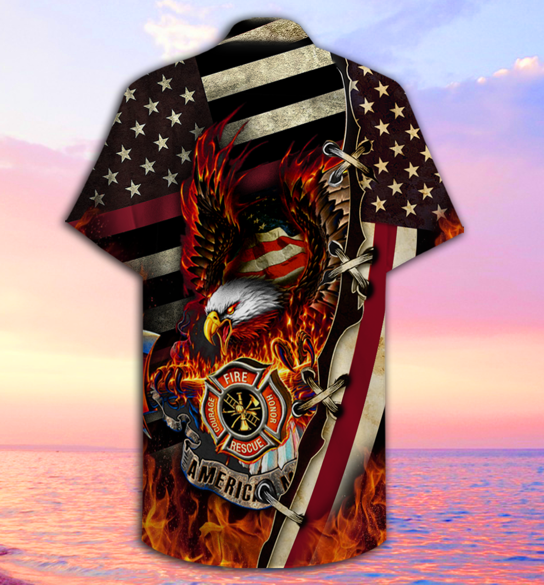 American Firefighter Christmas Hawaiian Shirt