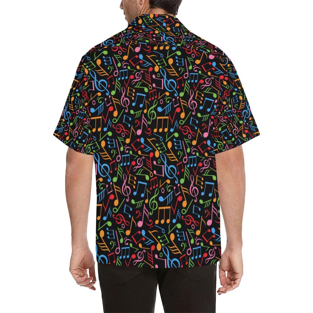 Music Note Colorful Themed Print Hawaiian Shirt