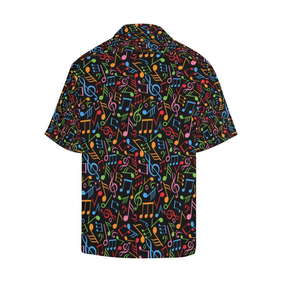 Music Note Colorful Themed Print Hawaiian Shirt