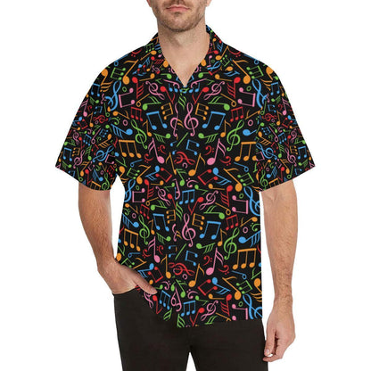 Music Note Colorful Themed Print Hawaiian Shirt