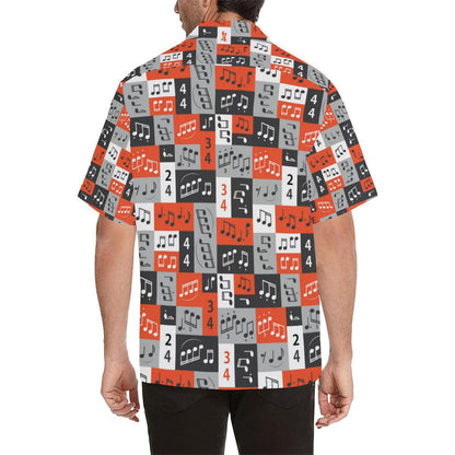 Music Note Design Themed Print Hawaiian Shirt