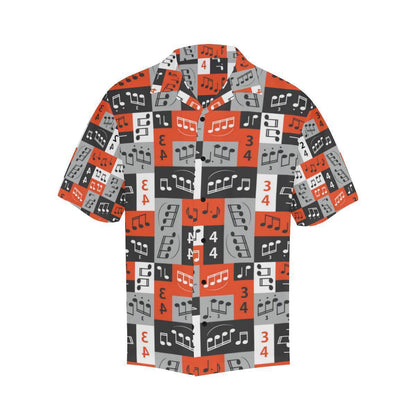 Music Note Design Themed Print Hawaiian Shirt