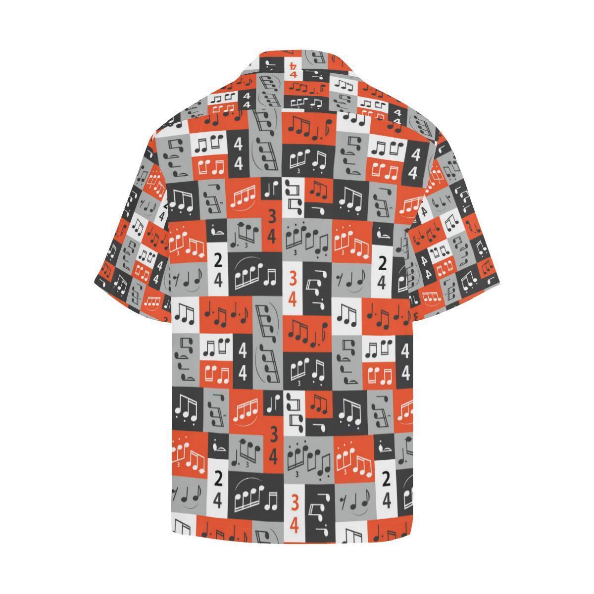 Music Note Design Themed Print Hawaiian Shirt