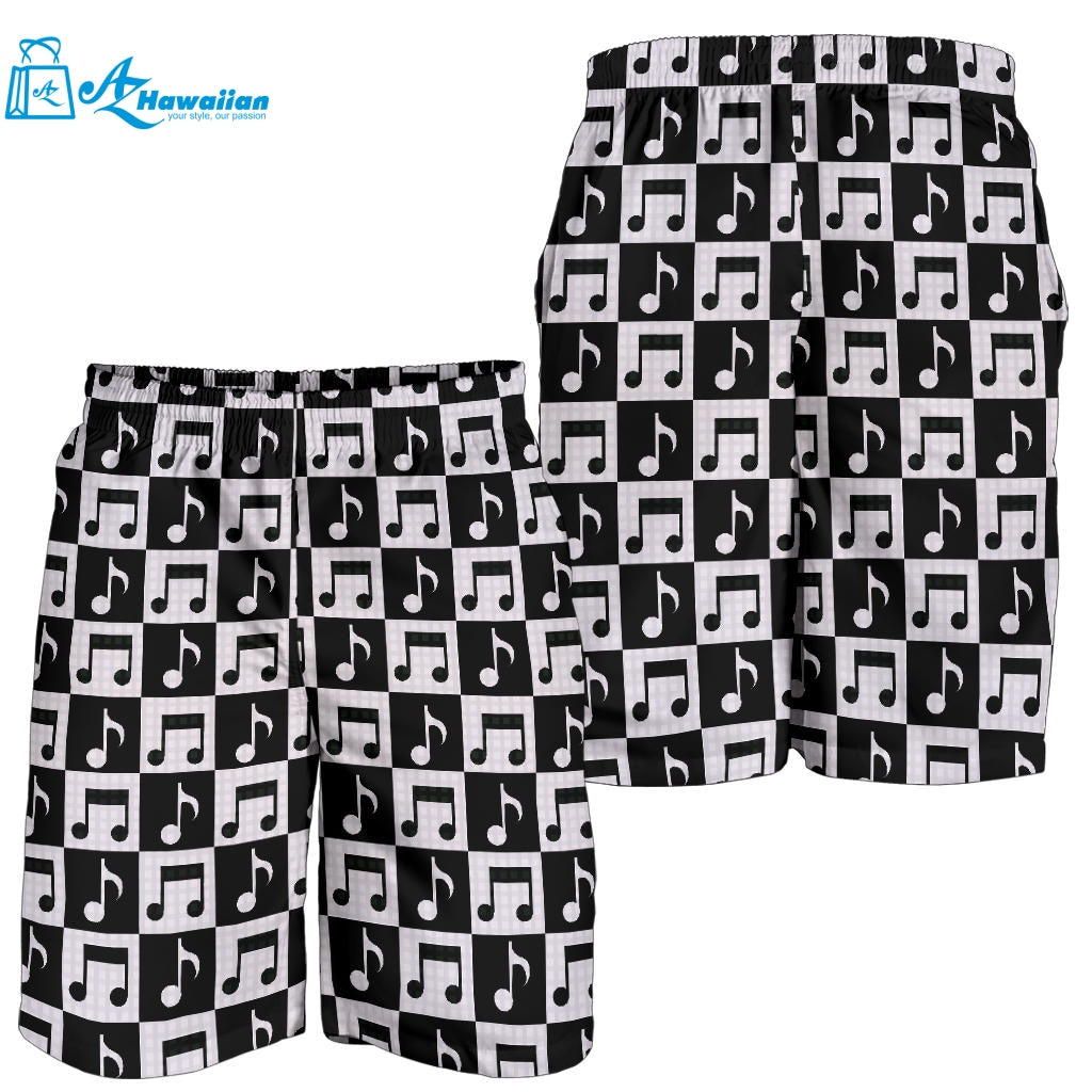 Music Notes Pattern Print Design 01 Men Shorts