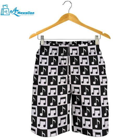 Music Notes Pattern Print Design 01 Men Shorts