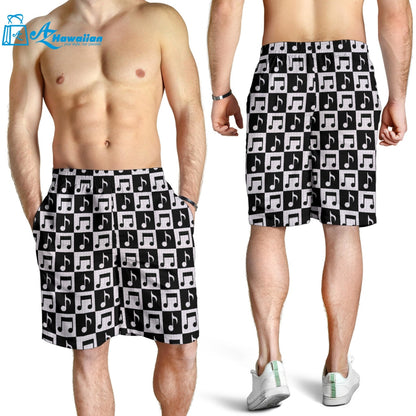 Music Notes Pattern Print Design 01 Men Shorts