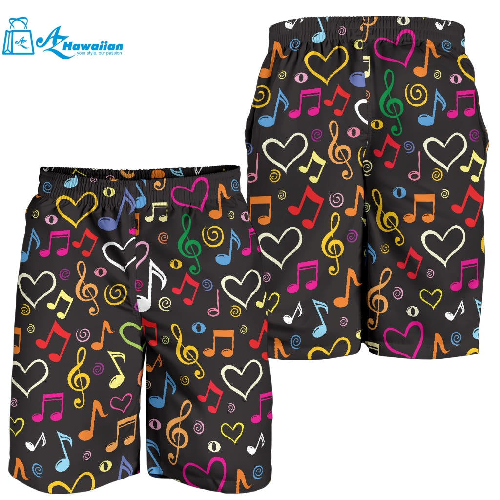 Music Notes Pattern Print Design 02 Men Shorts