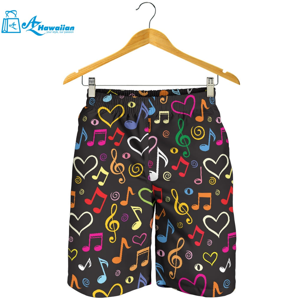 Music Notes Pattern Print Design 02 Men Shorts