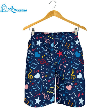 Music Notes Pattern Print Design 03 Men Shorts