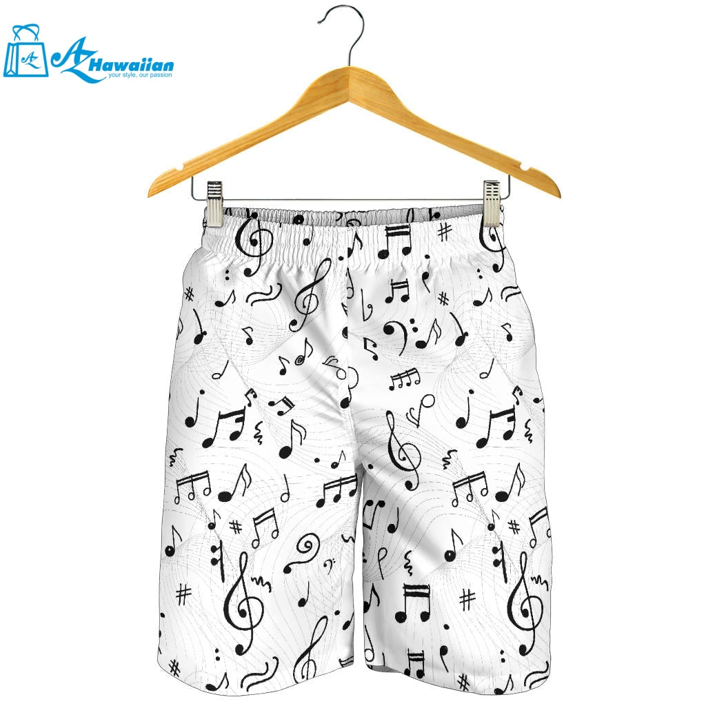 Music Notes Pattern Print Design 04 Men Shorts