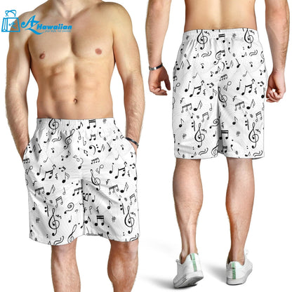 Music Notes Pattern Print Design 04 Men Shorts