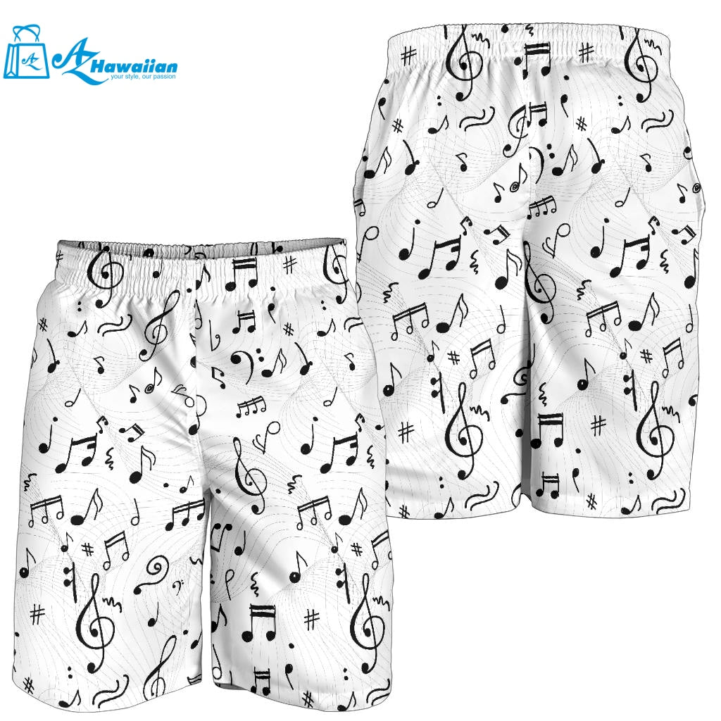 Music Notes Pattern Print Design 04 Men Shorts