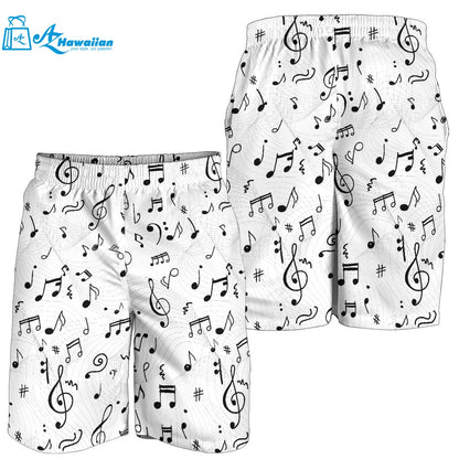 Music Notes Pattern Print Design 04 Men Shorts