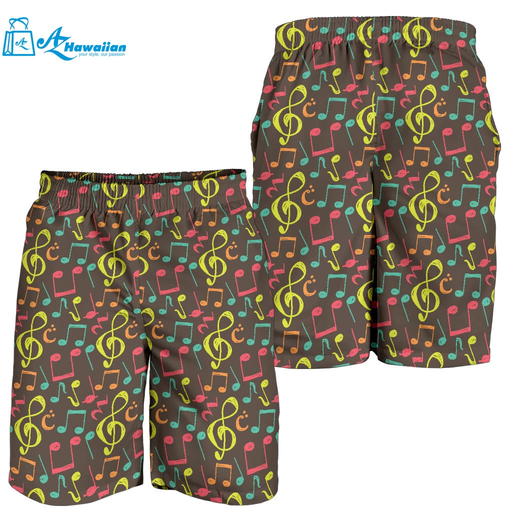 Music Notes Pattern Print Design 05 Men Shorts