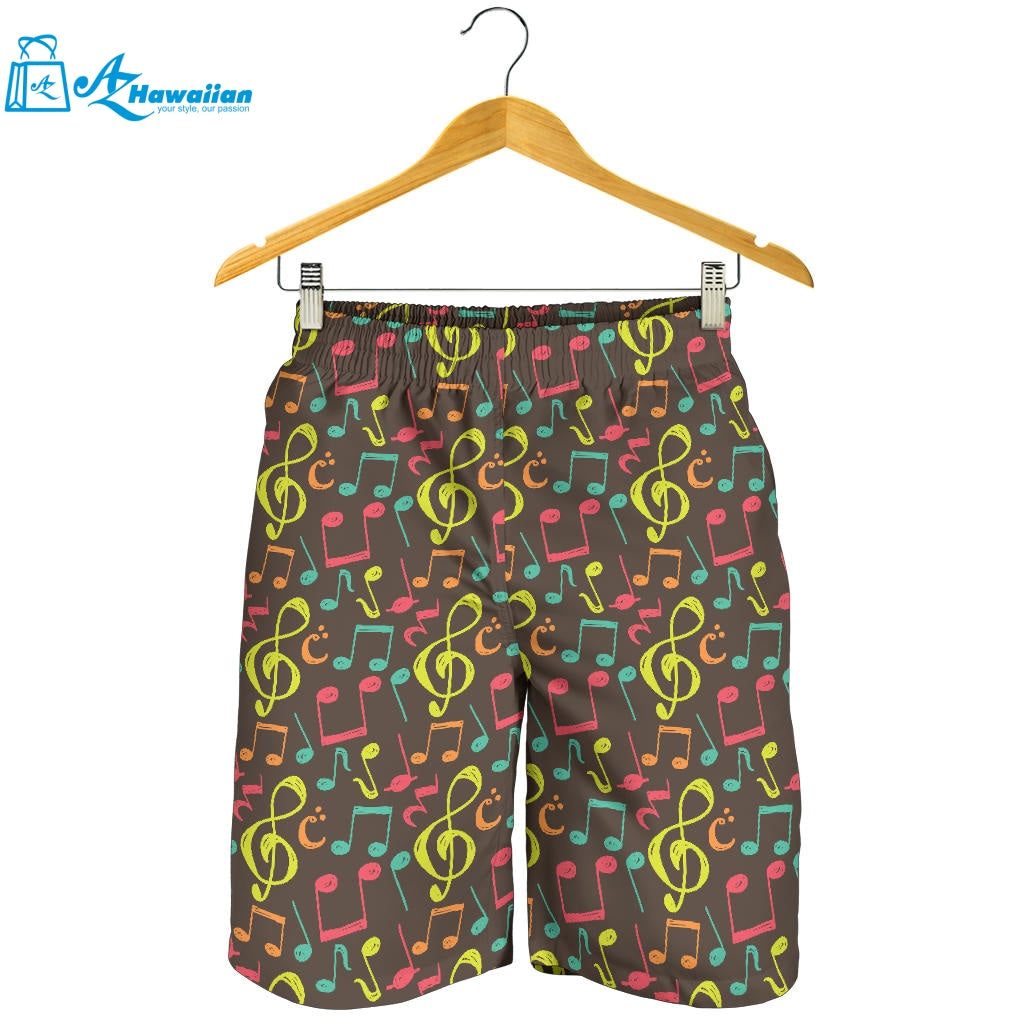 Music Notes Pattern Print Design 05 Men Shorts