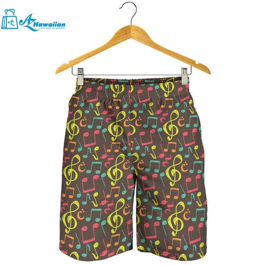 Music Notes Pattern Print Design 05 Men Shorts