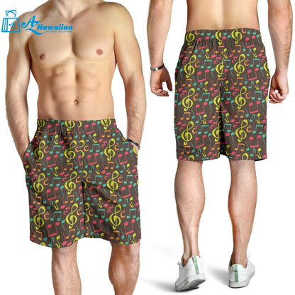 Music Notes Pattern Print Design 05 Men Shorts