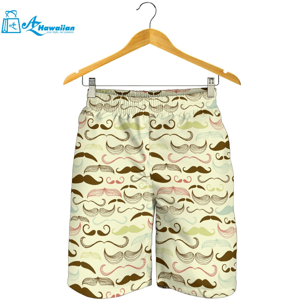 Mustache Beard Pattern Print Design 01 Men Shorts