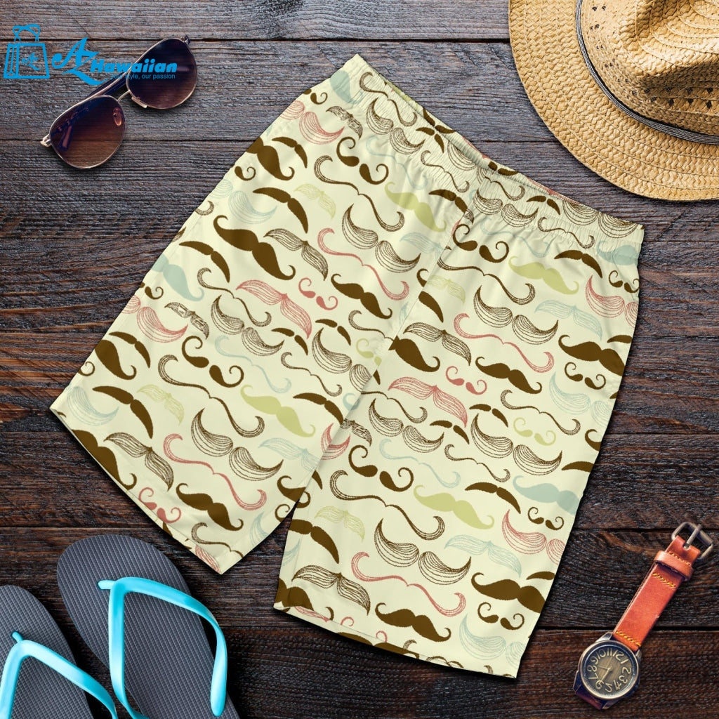 Mustache Beard Pattern Print Design 01 Men Shorts