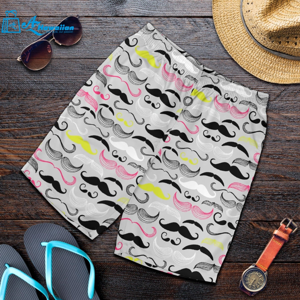 Mustache Beard Pattern Print Design 02 Men Shorts