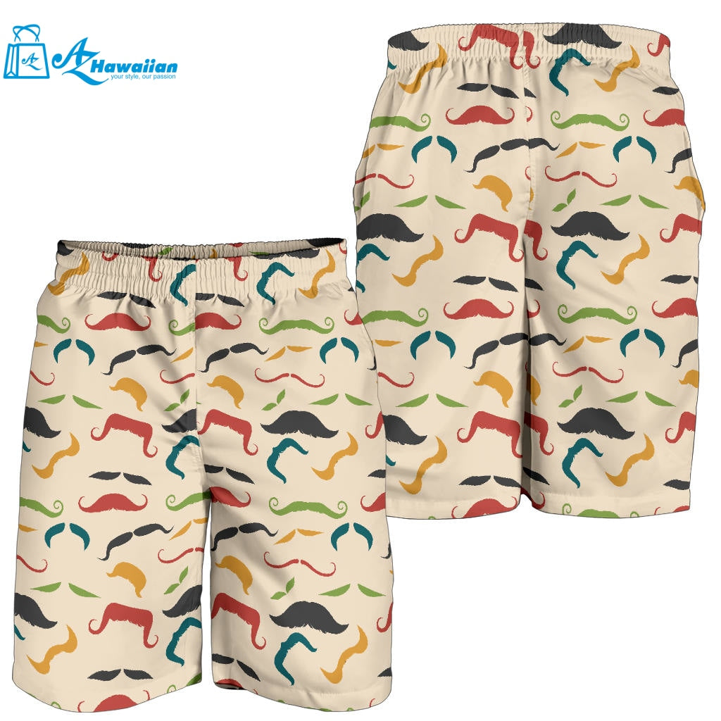 Mustache Beard Pattern Print Design 03 Men Shorts