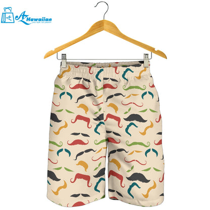 Mustache Beard Pattern Print Design 03 Men Shorts