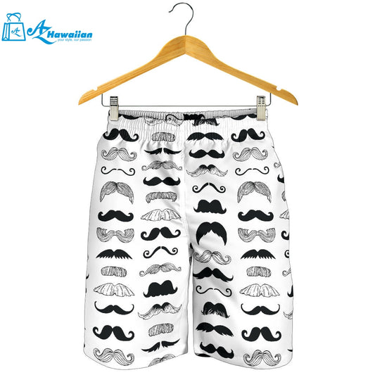 Mustache Beard Pattern Print Design 04 Men Shorts