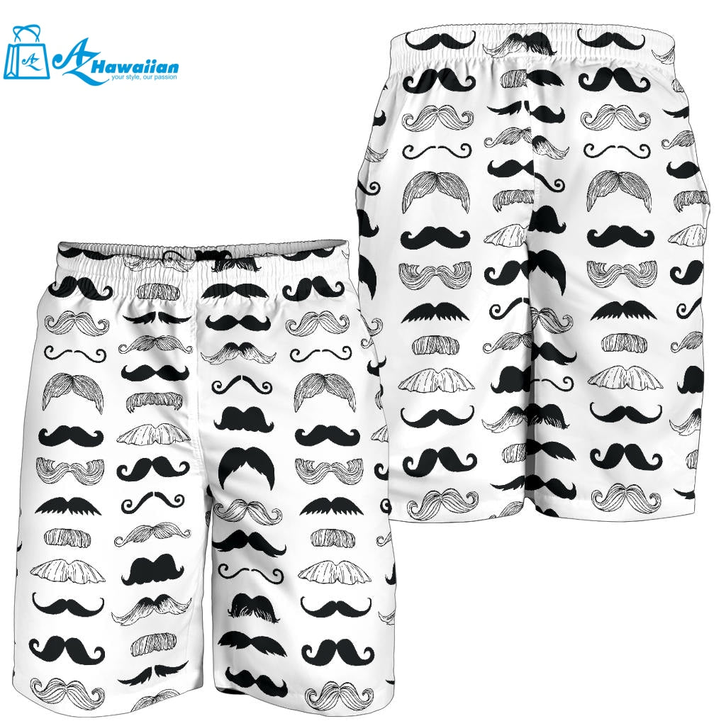 Mustache Beard Pattern Print Design 04 Men Shorts