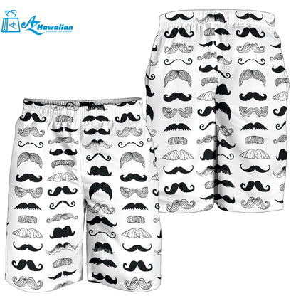 Mustache Beard Pattern Print Design 04 Men Shorts