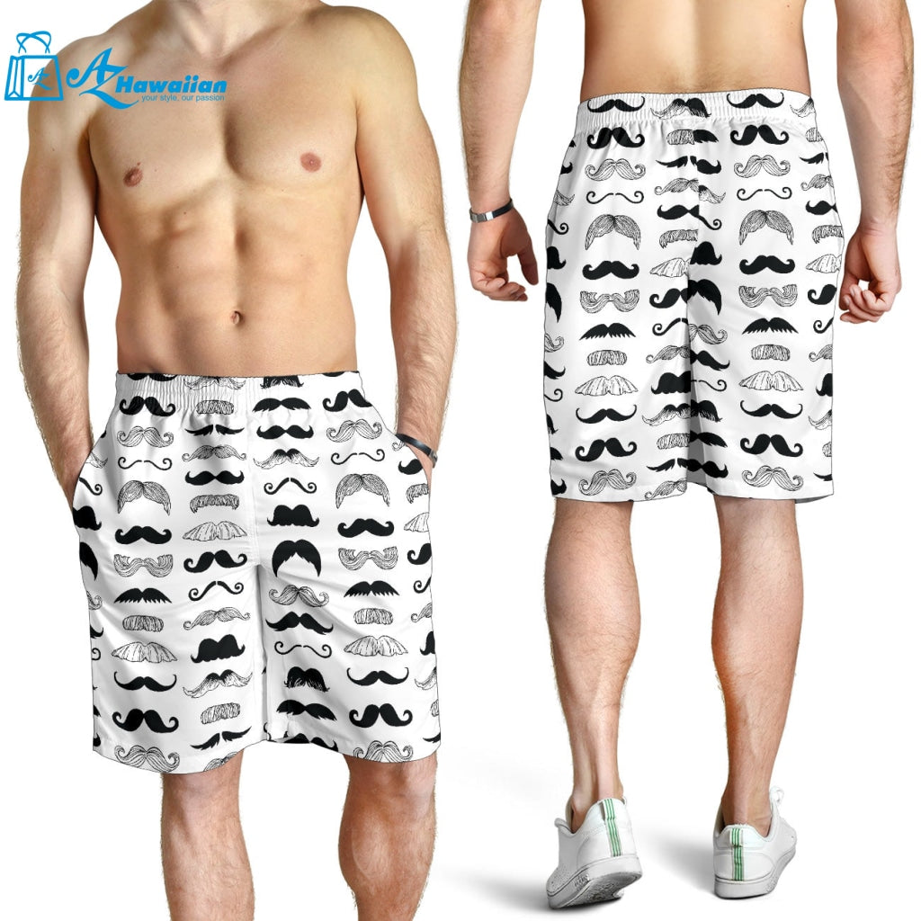 Mustache Beard Pattern Print Design 04 Men Shorts