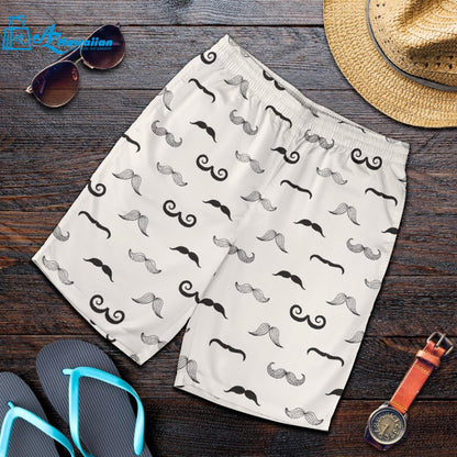 Mustache Beard Pattern Print Design 05 Men Shorts