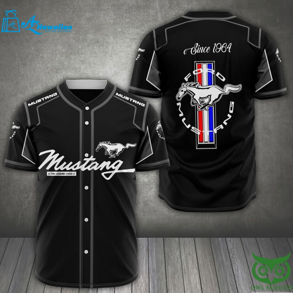 Mustang The Legend Lives Baseball Jersey shirt