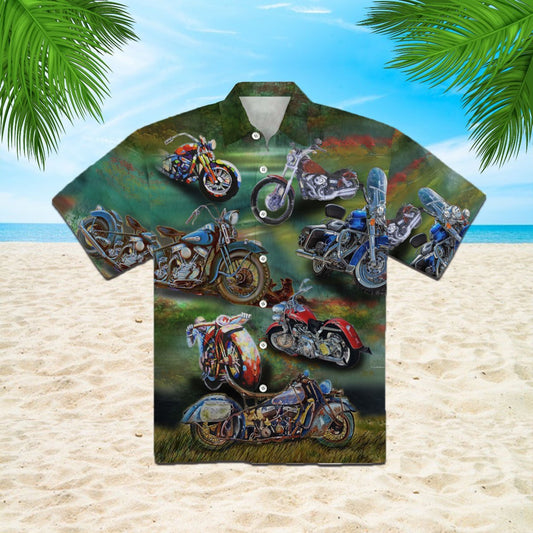 OragonTee Motorcycles Vintage Style Hawaiian Shirt | For Men & Women | Adult | HW2824