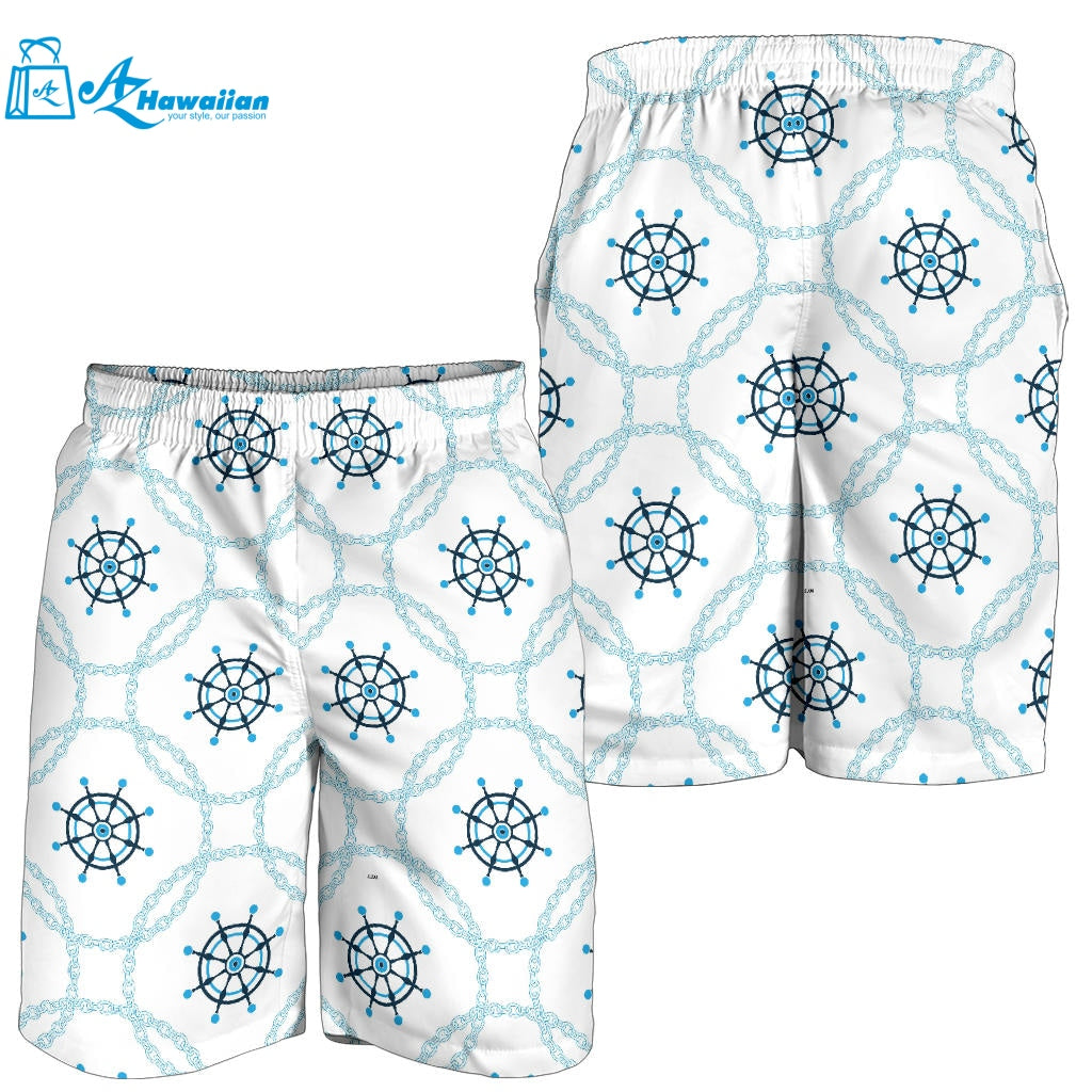 Nautical Steering Wheel Chain Men Shorts