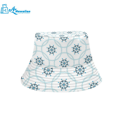 nautical steering wheel chain Unisex Bucket Hat