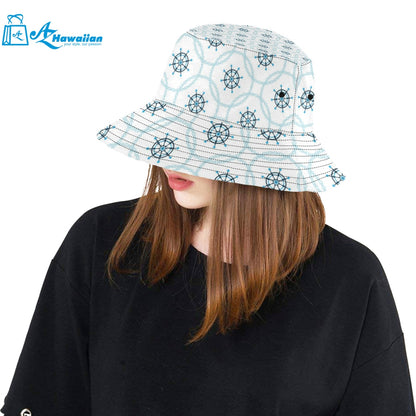 nautical steering wheel chain Unisex Bucket Hat