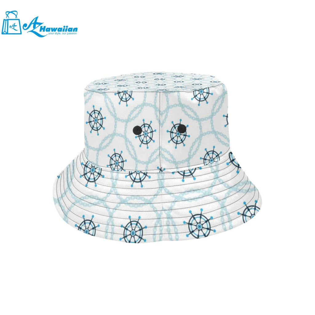 nautical steering wheel chain Unisex Bucket Hat