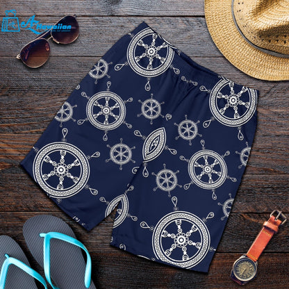 Nautical Steering Wheel Design Pattern Men Shorts