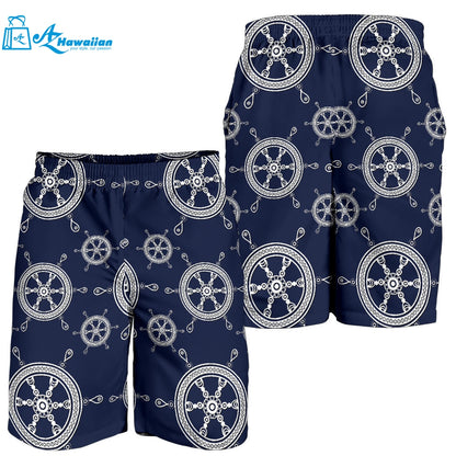 Nautical Steering Wheel Design Pattern Men Shorts