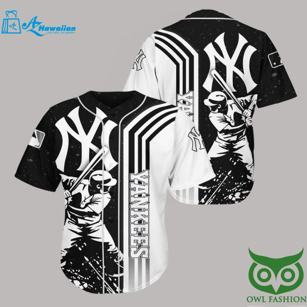 New York Yankees Black n White Baseball Jersey Shirt