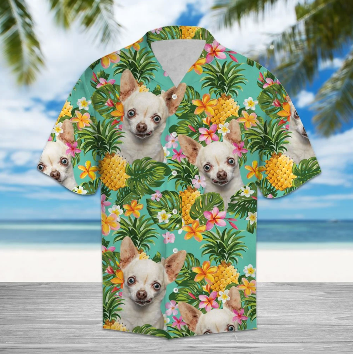 Tropical Pineapple Chihuahua Hawaiian Shirt Hawaiian Shirt