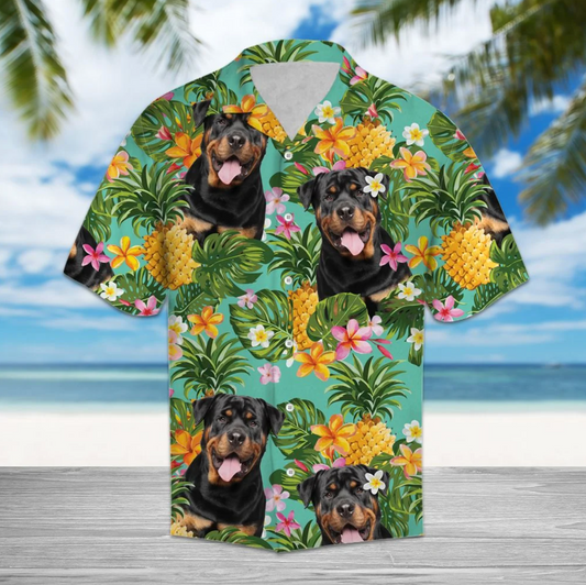 Tropical Pineapple Rottweiler Hawaiian Shirt Hawaiian Shirt