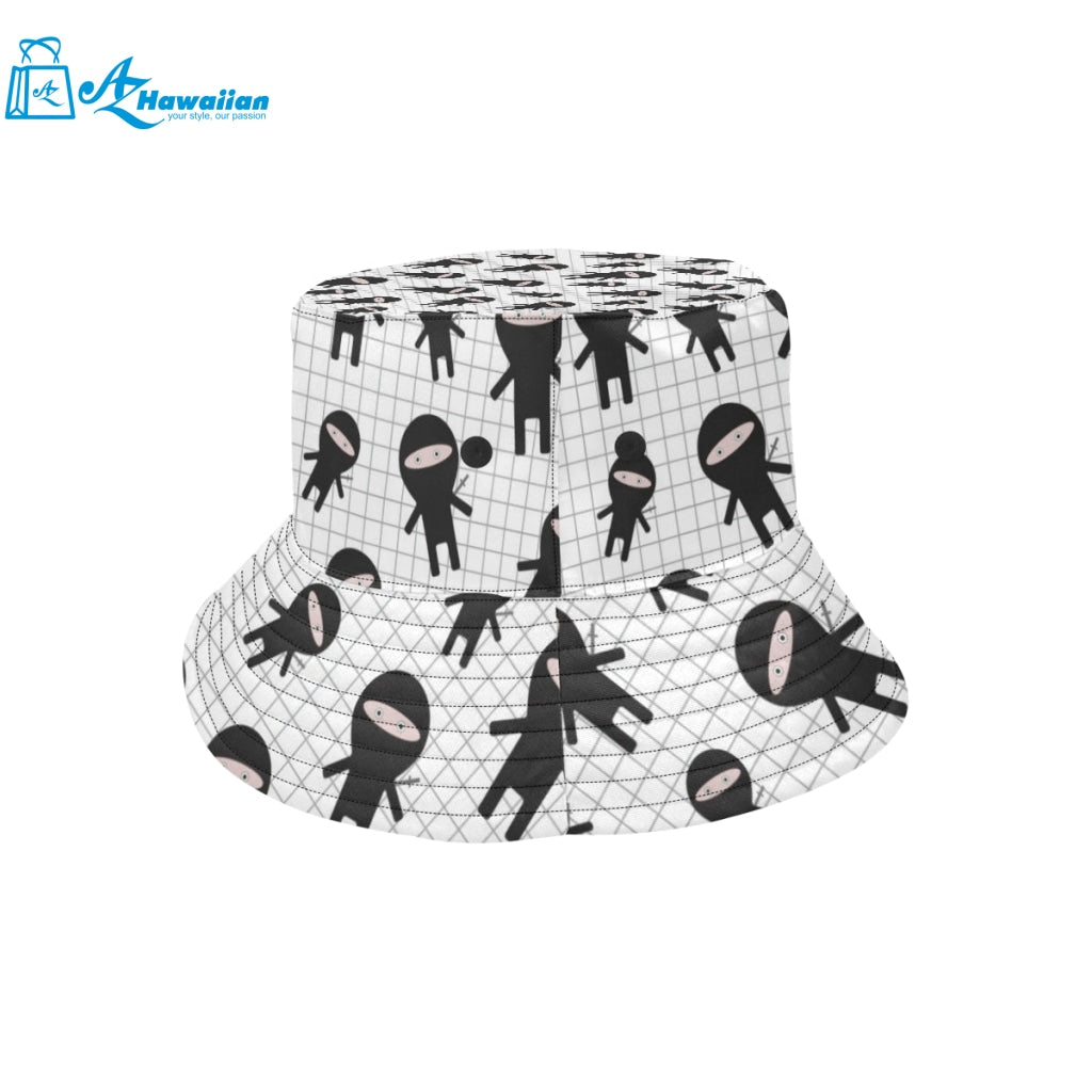 Ninja pattern plaid background Unisex Bucket Hat