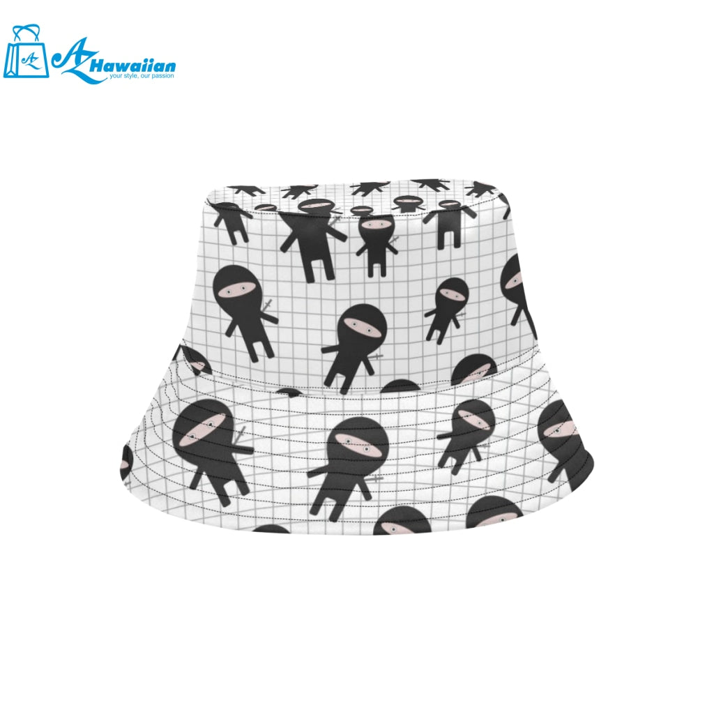 Ninja pattern plaid background Unisex Bucket Hat